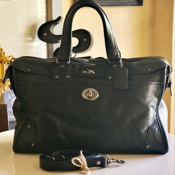 Coach | Bags | Coach Rhyder Large Leather Satchel In Black Pre In Great ...